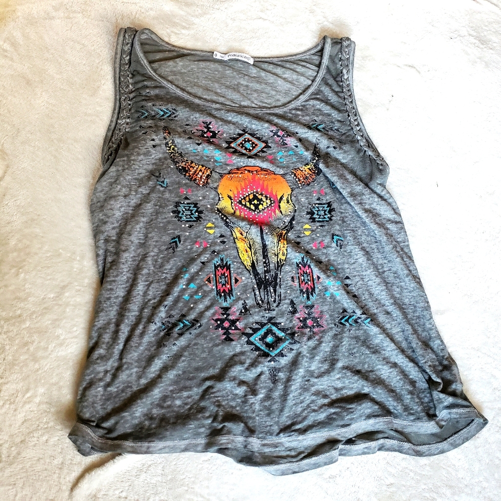 🦄Maurices graphic tank top Western skull oversize